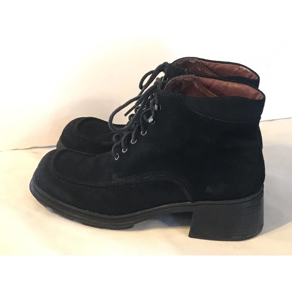Nine West Shoes Vtg Y2k Nine West Cloud Chunky Black Chukka Suede Boots Womens Size 9